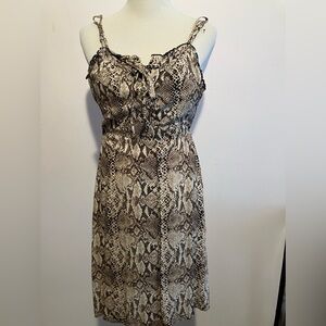 Wild Fable Women’s Dress, Size XS, Snakeskin Print, Tan/Brown, Spaghetti Straps